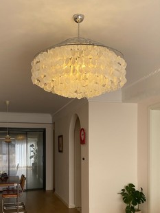意大利verpan法式奶油复古珍珠贝壳吊灯餐厅卧室美式北欧风铃灯具
