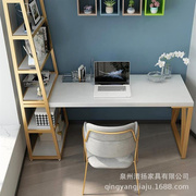 实木电脑桌书架组合台式电脑，一体书桌书柜，笔记本电脑桌学生学习桌