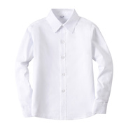 男童白衬衫长袖纯棉冬季加绒加厚保暖大童小学生，校服儿童白色衬衣