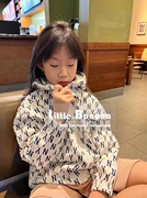 韩国韩系童装男女童儿童春秋款，长袖满印连帽拉链实用风衣外套上衣