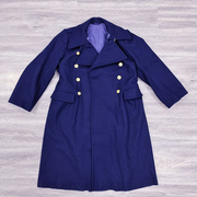 87式深蓝色呢子大衣，男冬季防寒保暖翻领，双排扣中长款长袖毛呢大衣