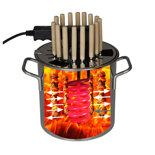 家用无烟电烧烤炉烤串机韩式不锈钢烧烤杯室内羊肉串，电烤炉烤肉机