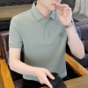 衬衫领短袖2024夏季t恤男士韩版修身翻领，打底衫体恤翻领上衣