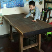 非洲鸡翅木大板实木茶台餐桌原木红木，茶桌老板办公桌简约书桌画案