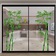 竹子中国风墙贴客厅厨房，玻璃装饰贴纸，自粘阳台窗花朵背景墙面壁纸