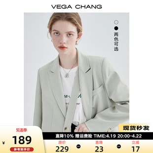 vegachang小西装女2024年春秋法式小众，宽松显瘦女士西服外套