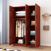 简易实木质衣柜现代简约家用卧室出租房用挂衣柜子经济型组装衣橱