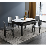 北欧大理石圆餐桌椅组合现代简约实木饭桌子可伸缩折叠家用小户型