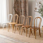 曲木北欧thonet椅法式复古椅子，做旧实木家用美式餐椅桑纳索耐特椅
