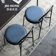 轻奢美式餐椅单人椅进口藤编织简约现代家用靠背椅咖啡厅休闲椅子