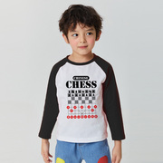 潮童趣味竞技比赛chess国际象棋，长袖t恤春秋季国潮培训班男女上衣