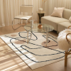 原创设计地毯北欧现代抽象毛绒，地毯卧室床边客厅垫ins风地垫加厚