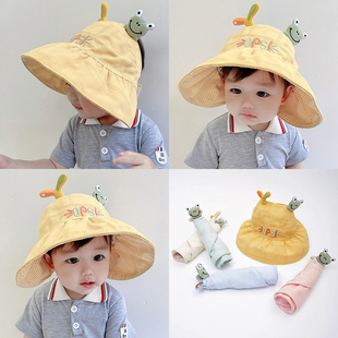 儿童防晒帽男夏季薄款空顶帽，韩版女童遮阳帽幼儿，太阳帽宝宝帽子潮