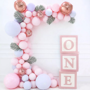 宝宝生日盒粉色蓝色one不透明气球盒子套装，一周岁派对场景装饰盒