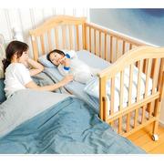 小硕士实木婴儿床可折叠可移动榉木小床多功能婴儿床摇篮床拼接床