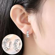 韩国时尚梅花耳扣女 水晶耳环山茶花气质水钻耳饰品 源头
