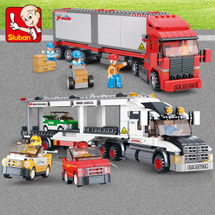 拼装积木货车系列赛道运输车益智大卡车玩具汽车男孩子6-14岁礼物
