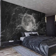北欧风格宇宙星空墙纸卧室电视，背景墙布酒吧，餐厅直播拍照月球壁纸