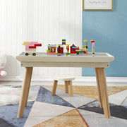 儿童积木桌实木多功能玩具台早教益智男孩女孩宝宝拼装玩具大颗粒