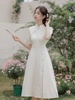 新中式女装改良旗袍夏季订婚礼服，平时可穿伴娘，服国风小个子连衣裙