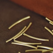 DSz保色铜弯管1.5*20mm串珠连接项链装饰diy手工饰品配件