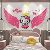 kt猫儿童房墙面装饰床头背景墙贴纸画女孩公主房间布置用品卧室3d