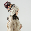 儿童帽子秋冬季洋气女童毛线帽宝宝护耳帽彩色毛球男童针织帽保暖