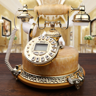 仿古电话机复古电话机欧式玉石田园家用座机美式古董办公插卡电话