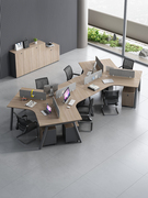 创意职员办公桌椅组合简约现代异形，63人位员工电脑桌办公家具