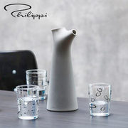 德国PHILIPPI创意客厅冷水壶 耐高温冷水瓶凉水壶1L 高端现代纯色