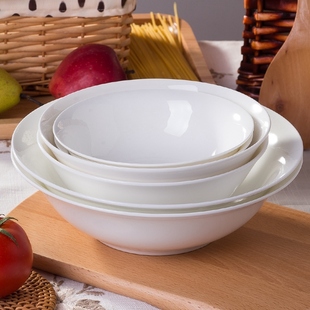 景德镇餐具纯白色家用碗骨瓷，大汤碗陶瓷，中式吃面碗9寸大碗6寸7寸