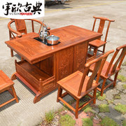 宇欣红木家具中式功夫，茶桌椅子组合泡茶台刺猬紫檀家具b18