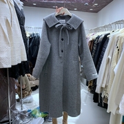cz2022冬季韩版翻领单排扣双面，手工羊绒外套中长款长袖大衣女