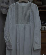 原单重工刺绣白色纯棉长袖立领长款宽松连衣裙日系文艺高密棉长裙