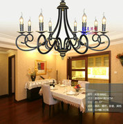 欧式客厅吊灯铁艺地中海田园，6头蜡烛书房餐厅卧室，灯具简约美式灯
