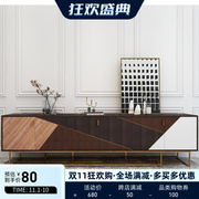意式极简创意拼色电视柜组合彩色北欧现代矮柜实木轻奢家具客厅