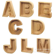 木制二十六 字母存钱罐木质趣味英文26字母 储蓄罐工艺品跨境