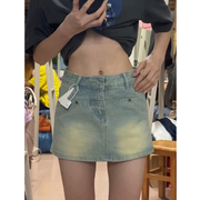 牛仔辣妹半身短裙女夏季设计感小众美式高腰，2023包臀阔腿裤子