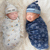 母婴用品四季可用婴儿包巾襁褓巾新生宝宝防惊跳抱被两件套