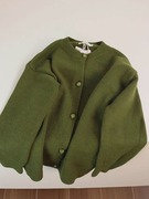 绿色毛衣外套女秋冬季2023慵懒风高级感软糯针织开衫短款上衣