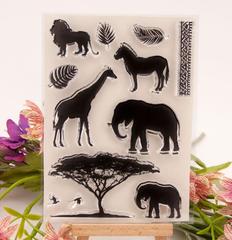 树叶形拓印模板森林动物透明硅胶印章 幼儿园儿童diy美术绘画材料