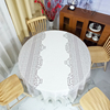 加厚餐桌布一次性桌布方桌窗花，防水中式复古圆桌餐布长方形台布