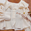 rom2高品质大翻领温柔奶，杏色复古宫廷风，灯笼袖显瘦雪纺衫衬衫