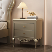 美式床头柜烤漆法式轻奢欧式极简床边柜实木大尺寸，现代简约储物柜