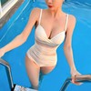 泳衣女韩国高级感吊带性感露背钢托聚拢显瘦连体温泉度假泳装