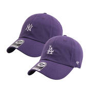 47brand紫色ny小标棒球帽弯檐鸭舌帽软顶LA男女款春夏季休闲帽子