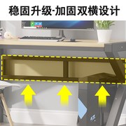 双人电脑书桌台式家用办公桌，书架一体整墙简易学习桌子书柜写字台