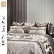 慕空间轻奢咖色抱枕床品套件卧室床上用品多件套北欧样板房间高端