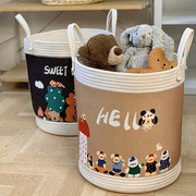 卡通儿童毛绒娃娃玩具收纳桶神器脏衣桶大容量收纳筒挂袋网兜整理
