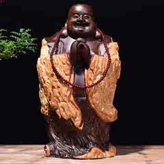黑檀木雕弥勒佛像摆件八方聚财实木质笑佛大号招财家居红木工